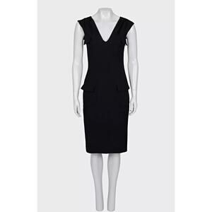 Christian Dior Black Fitted Wool Dress Sz.36/S